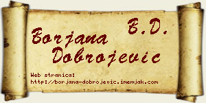 Borjana Dobrojević vizit kartica
